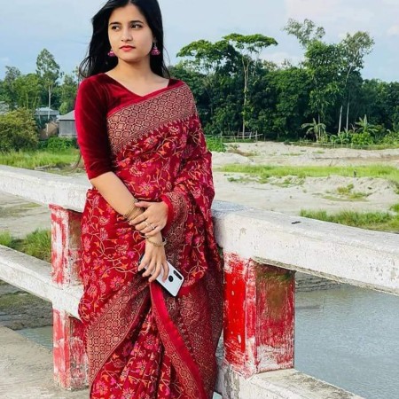 Halfsilk Saree With Blouse 4318